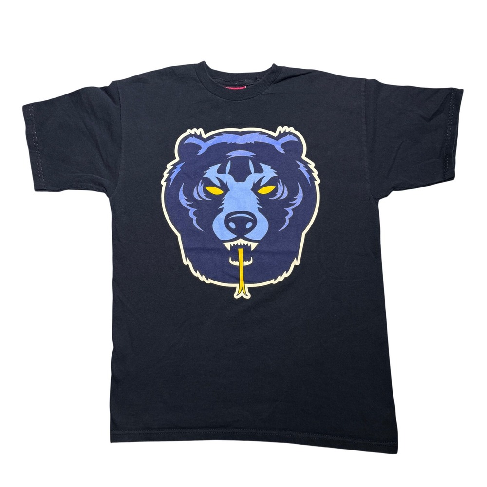 Mishka NYC Bear Snake Graphic T-Shirt Navy Blue Mens Medium Streetwear Tee